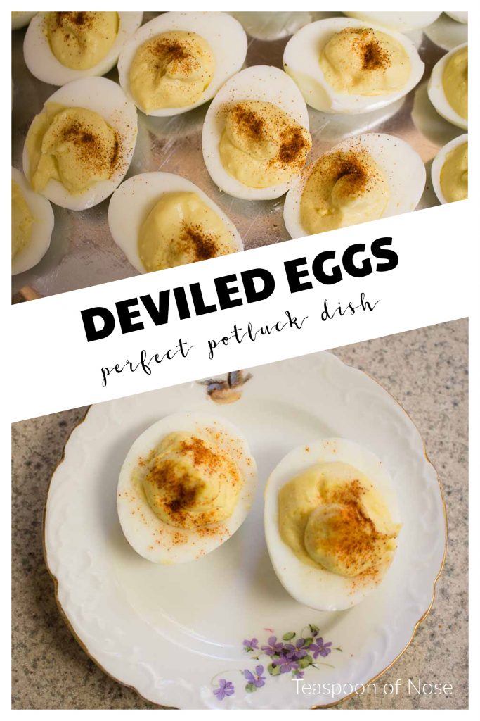 Making deviled eggs is super easy, and a great addition to any picnic or cookout! | Teaspoon of Nose