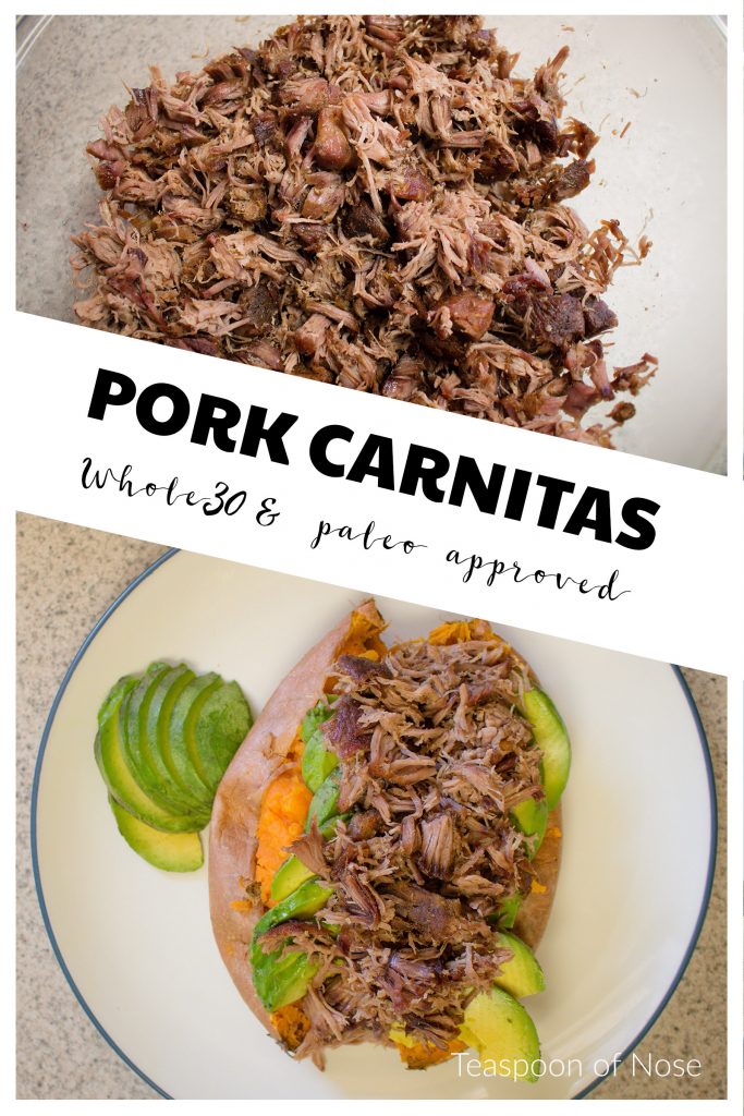 Pulled pork carnitas are delicious, uncomplicated food that's whole30 & paleo approved! 