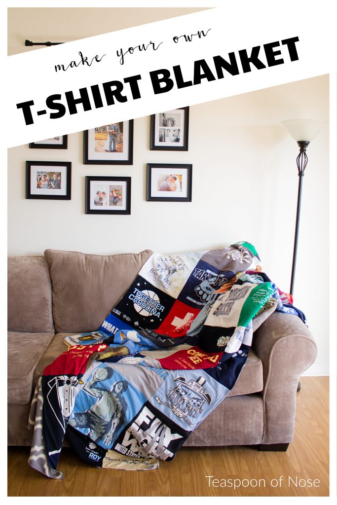 How to make your own t-shirt blanket DIY | Teaspoon of Nose