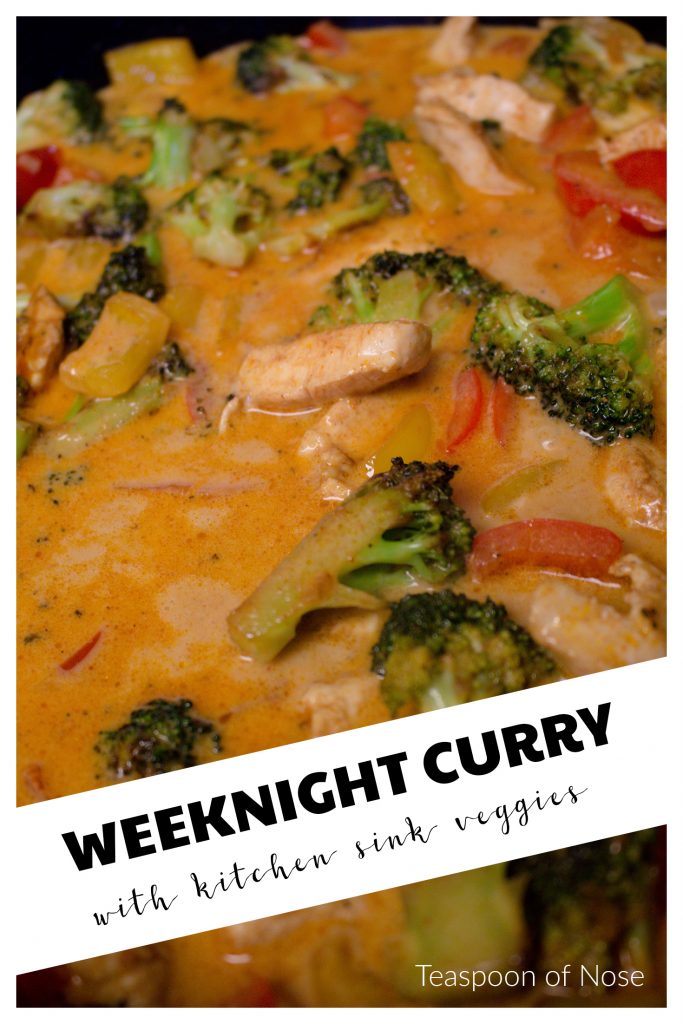 Don't know what to eat for dinner? This weeknight curry only needs a few staples and whatever veggies you have in the fridge! | Teaspoon of Nose