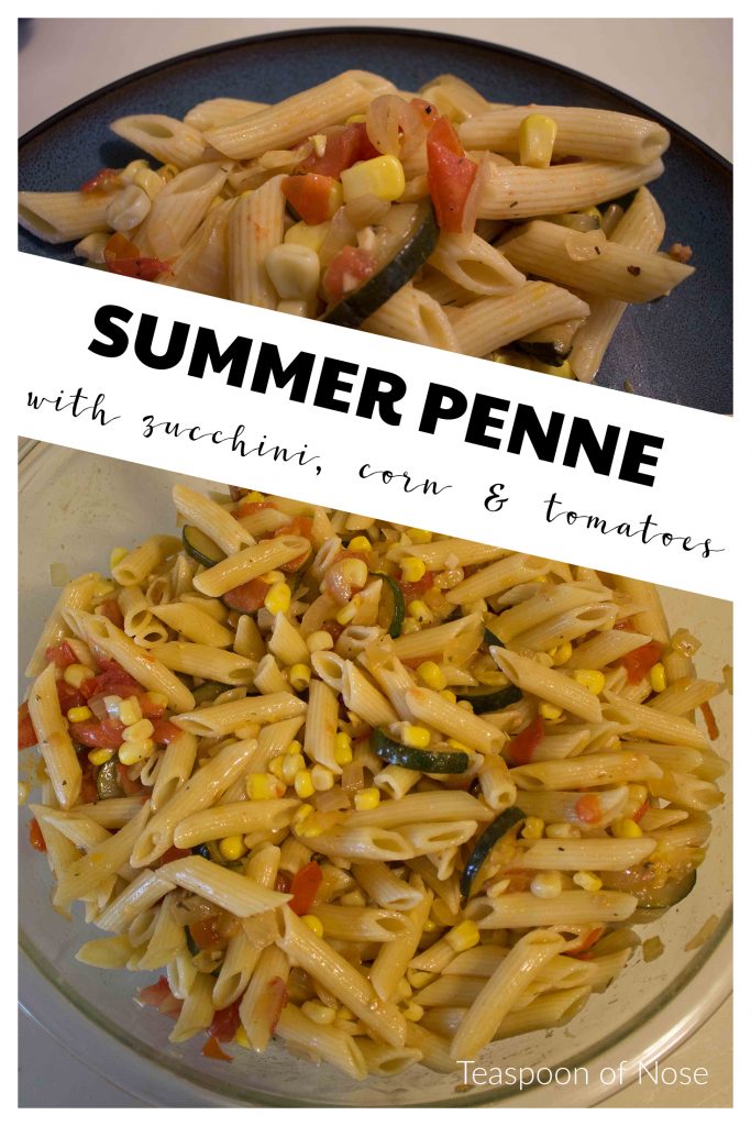 This summer penne makes a great side dish for a cookout (no mayo!) or a vegetarian main dish! 