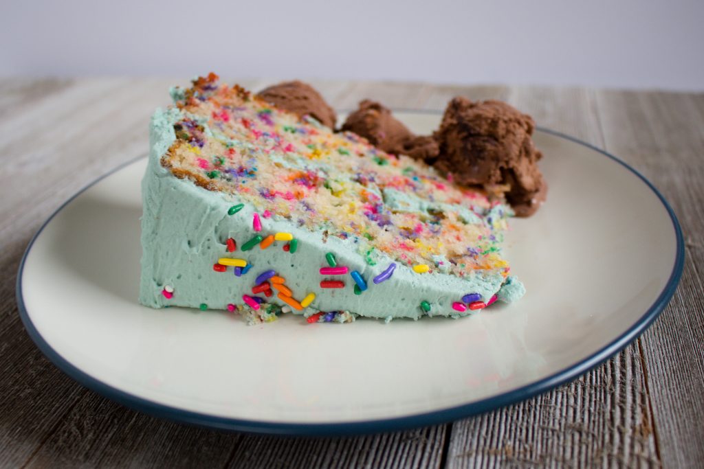Homemade funfetti cake is even better than the box and perfect for a celebration! | Teaspoon of Nose 