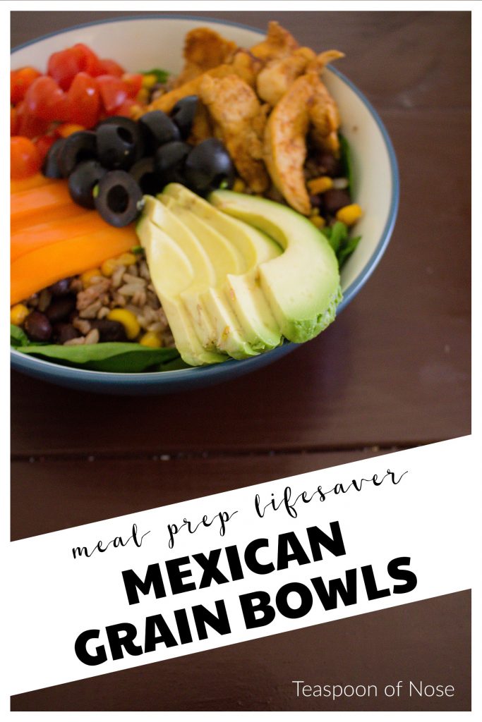These Mexican grain bowls are the perfect meal prep option to feed you delicious and healthy lunches all week long! | Teaspoon of Nose 