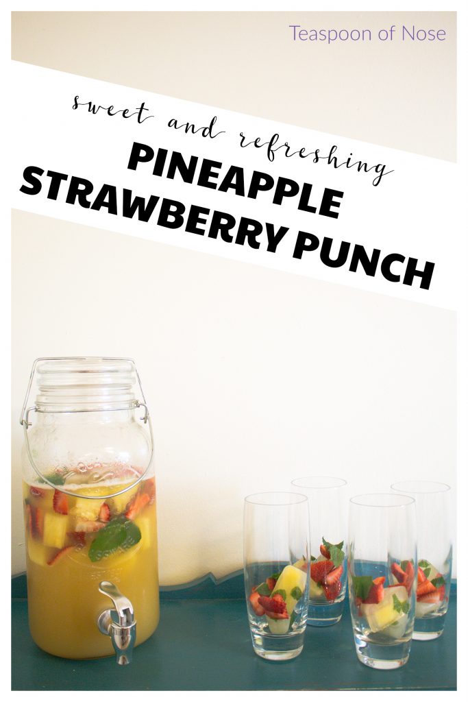 Pineapple strawberry punch makes the perfect mocktail for a summer afternoon! | Teaspoon of Nose