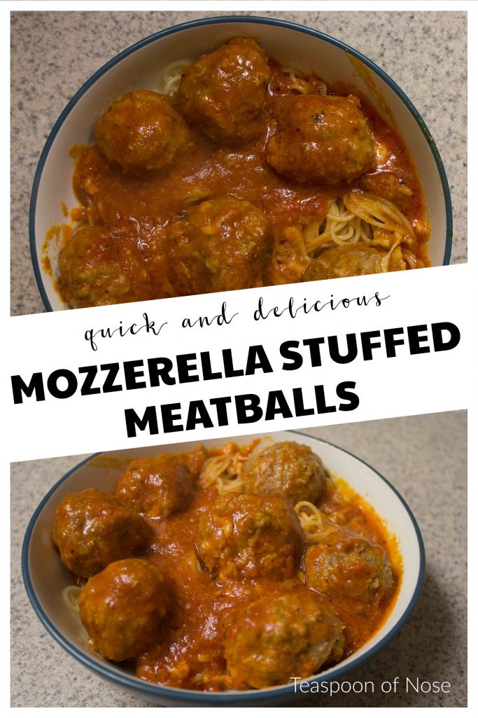 These mozzarella-stuffed meatballs are a killer dinner option!