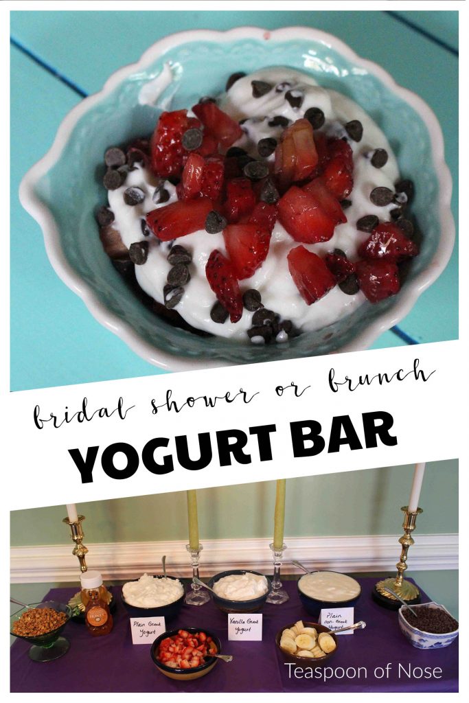 Serving a yogurt bar makes for the perfect brunch-themed bridal shower! | Teaspoon of Nose