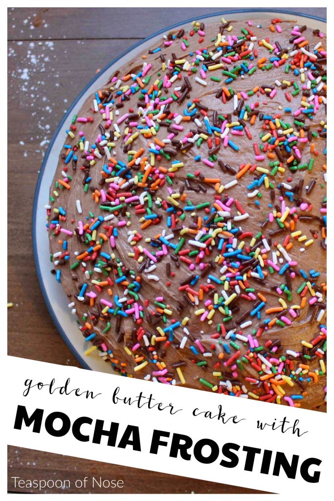 Butter cake with mocha frosting - better than the box! | Teaspoon of Nose