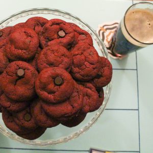 Red velvet chocolate chip cookies are decadent and one of the best desserts I've ever tasted! | Teaspoon of Nose