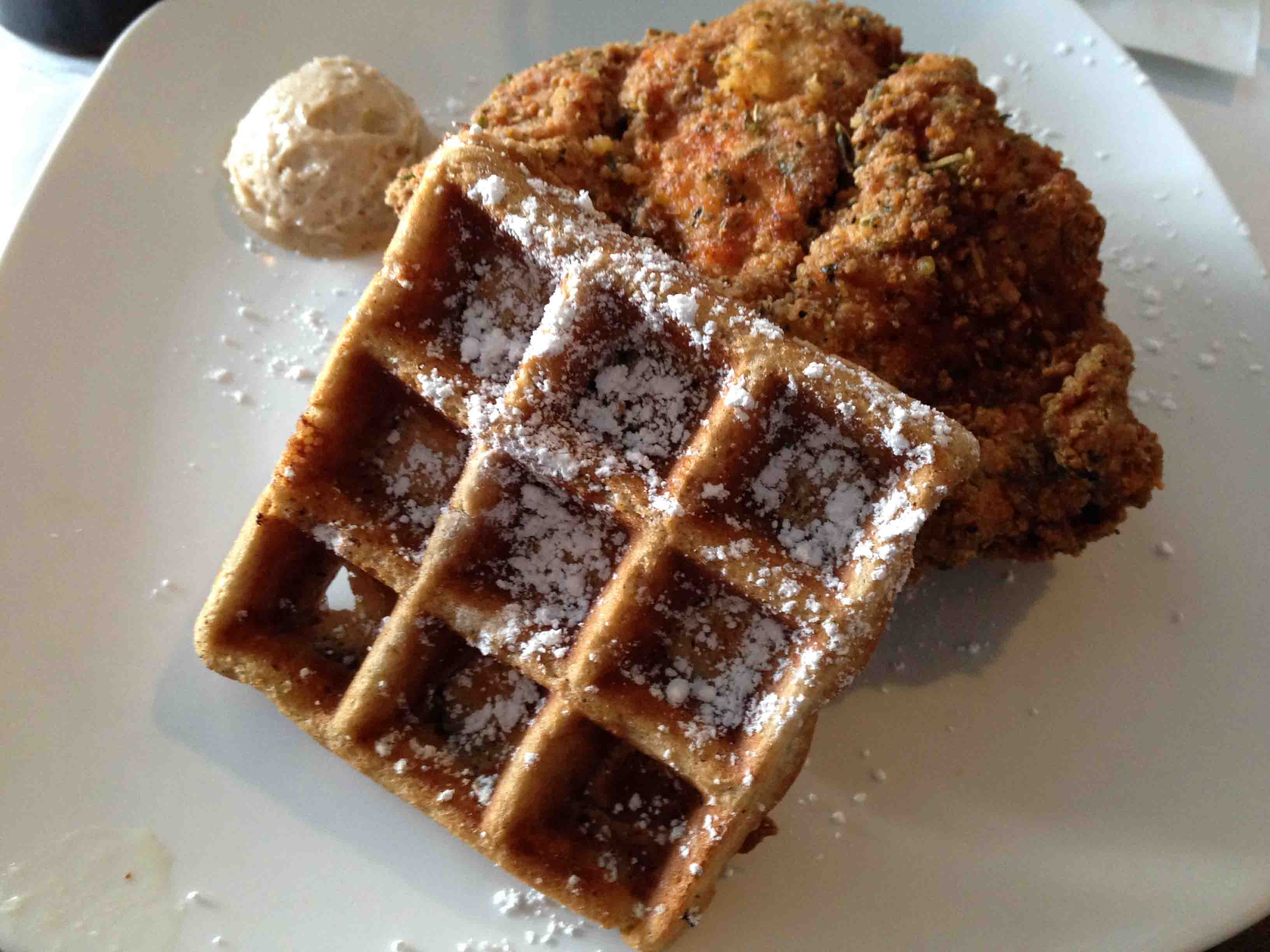 Dame's world famous chicken and waffles is not to be missed in Durham!