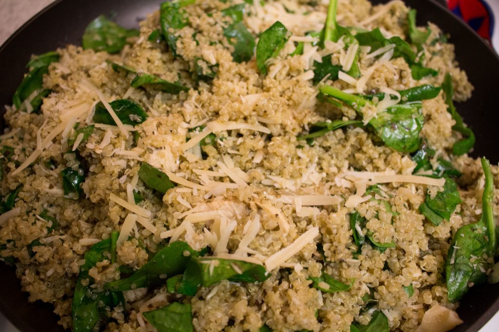 Pesto Quinoa Chicken makes a great weeknight hosting meal. It's simple to pull together and healthy comfort food, so perfect for guests of all ages!