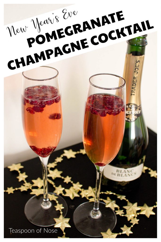 This pomegranate champagne cocktail makes the perfect drink for New Year's Eve! Festive and bubbly, they have the perfect mix of sweet and tart for ringing in the new year.