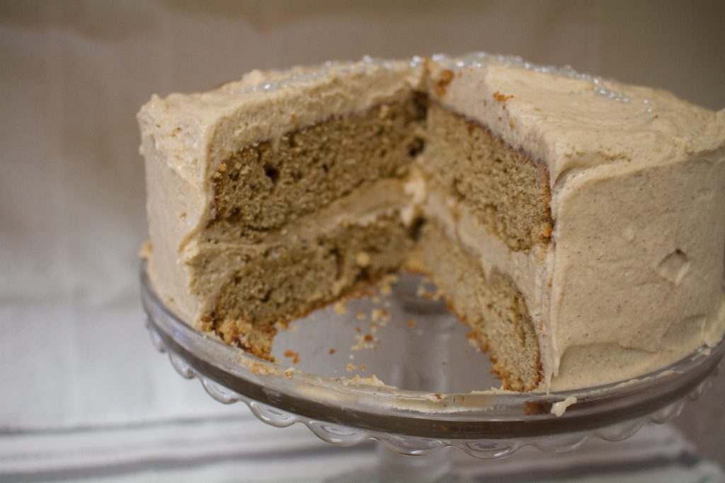 Spice cake is a perfect hygge cake, perfect for the long days of winter while we wait for spring! Topped with cinnamon cream cheese frosting, it's the perfect winter treat!