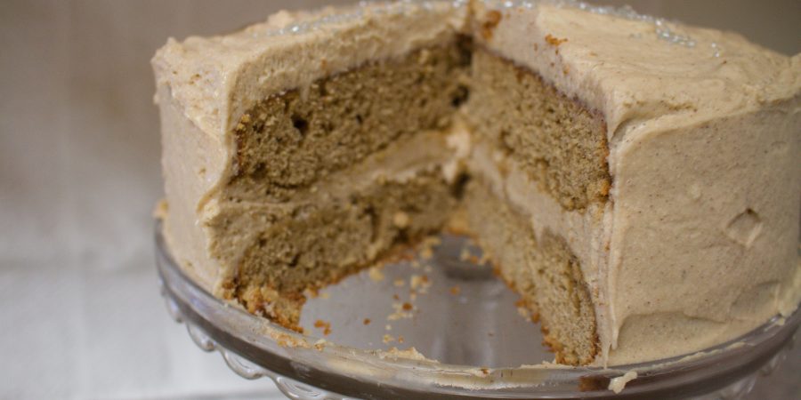 Spice cake is a perfect hygge cake, perfect for the long days of winter while we wait for spring! Topped with cinnamon cream cheese frosting, it's the perfect winter treat!