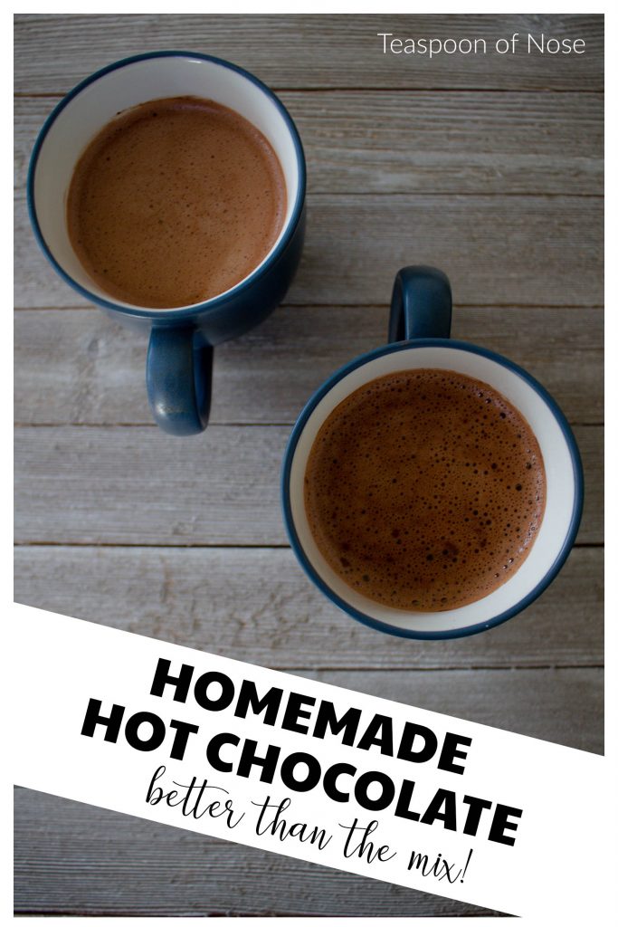 Homemade hot chocolate is just as easy as the bagged mix! And you already have the ingredients in your kitchen. 