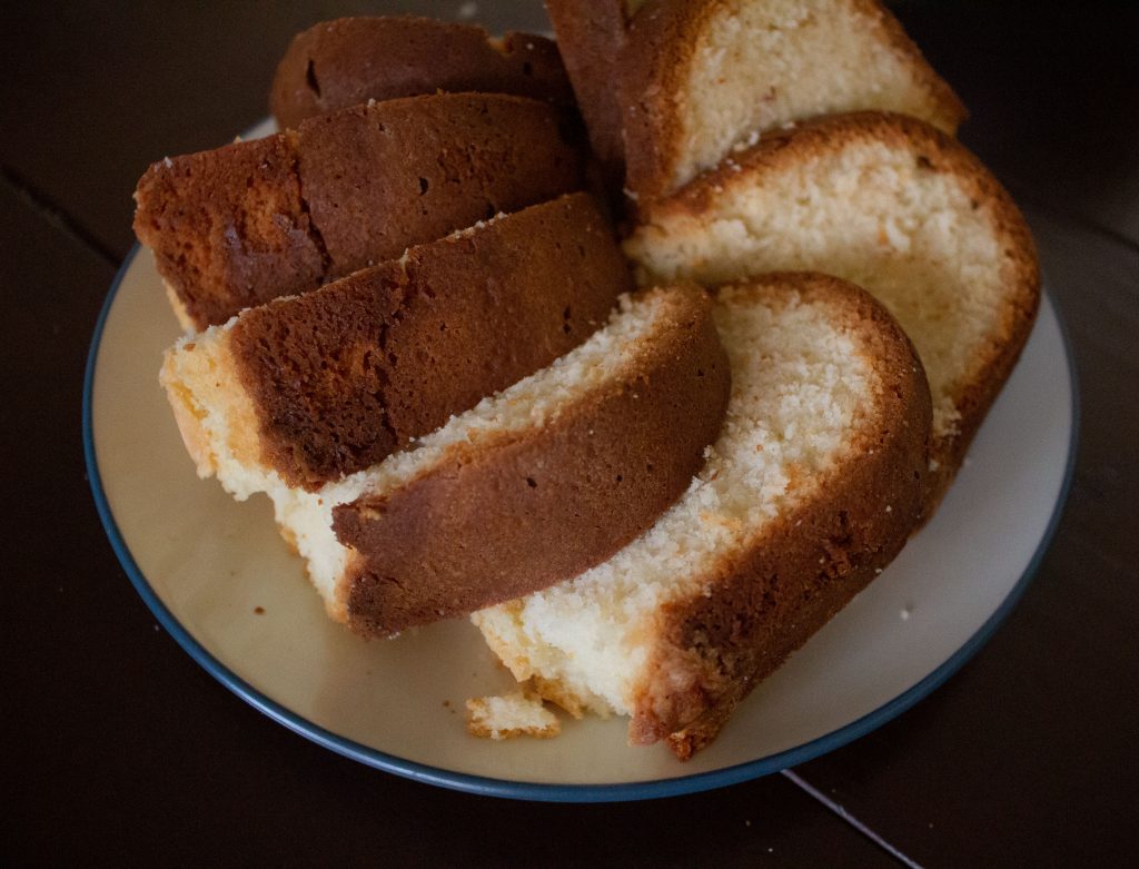 Cream cheese pound cake is the perfect offering for your next office potluck or birthday! It's creamy, rich and dense without being heavy!