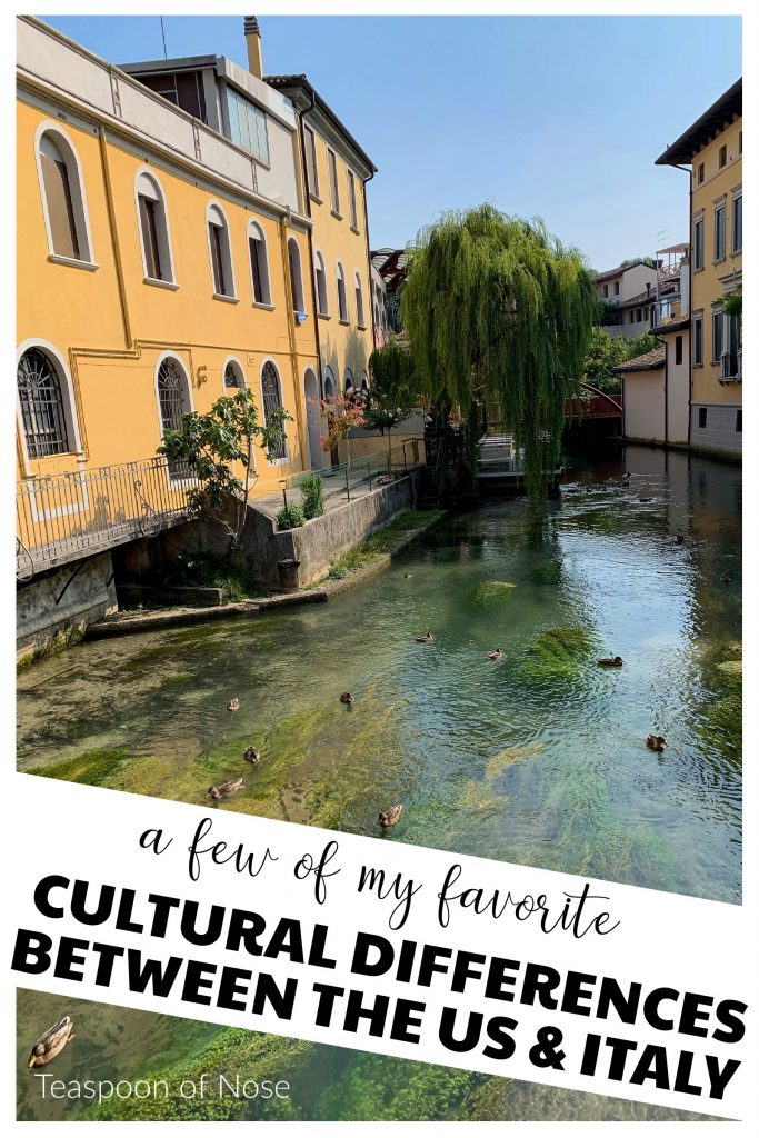 Living as an expat means I'm constantly noticing cultural differences between the United States and Italy! Here are a few I've noticed so far.