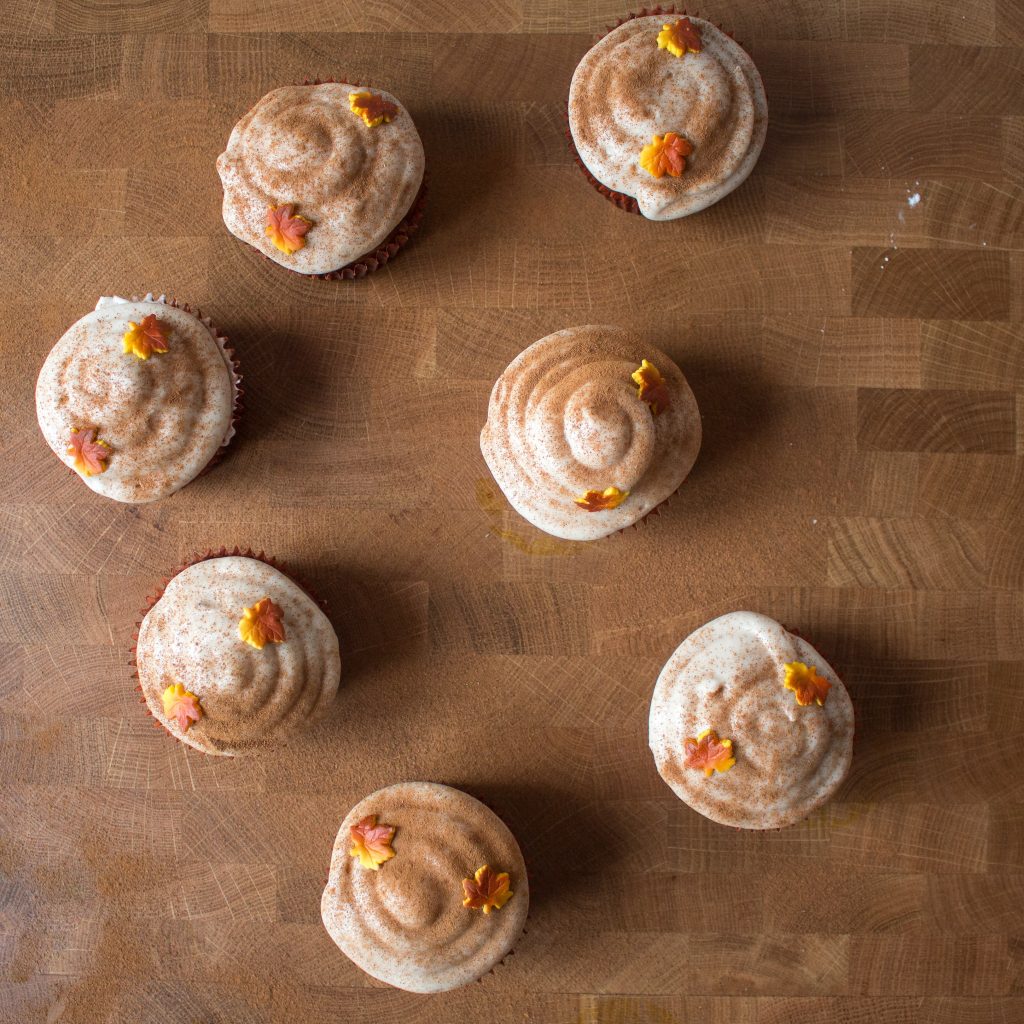 Pumpkin cupcakes are moist, packed with pumpkin flavor, and topped with a spiced cream cheese frosting!