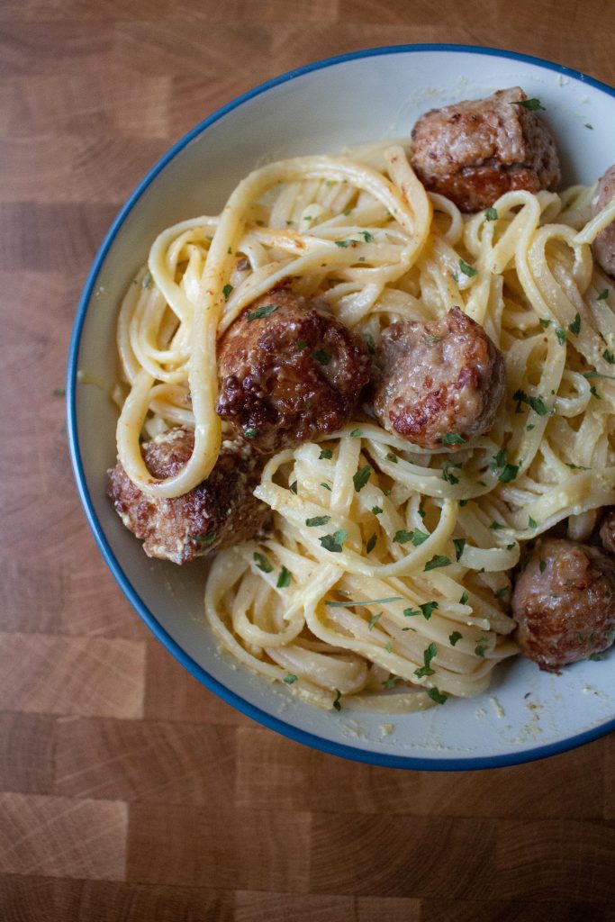 This pasta with sausage and egg, also known as weeknight pasta, is SO GOOD and perfect for a quick dinner!