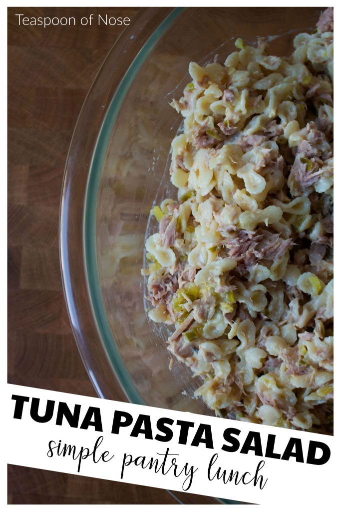 If you're trying to keep some options of pantry friendly lunches in mind, tuna pasta salad should be at the top of the list! 