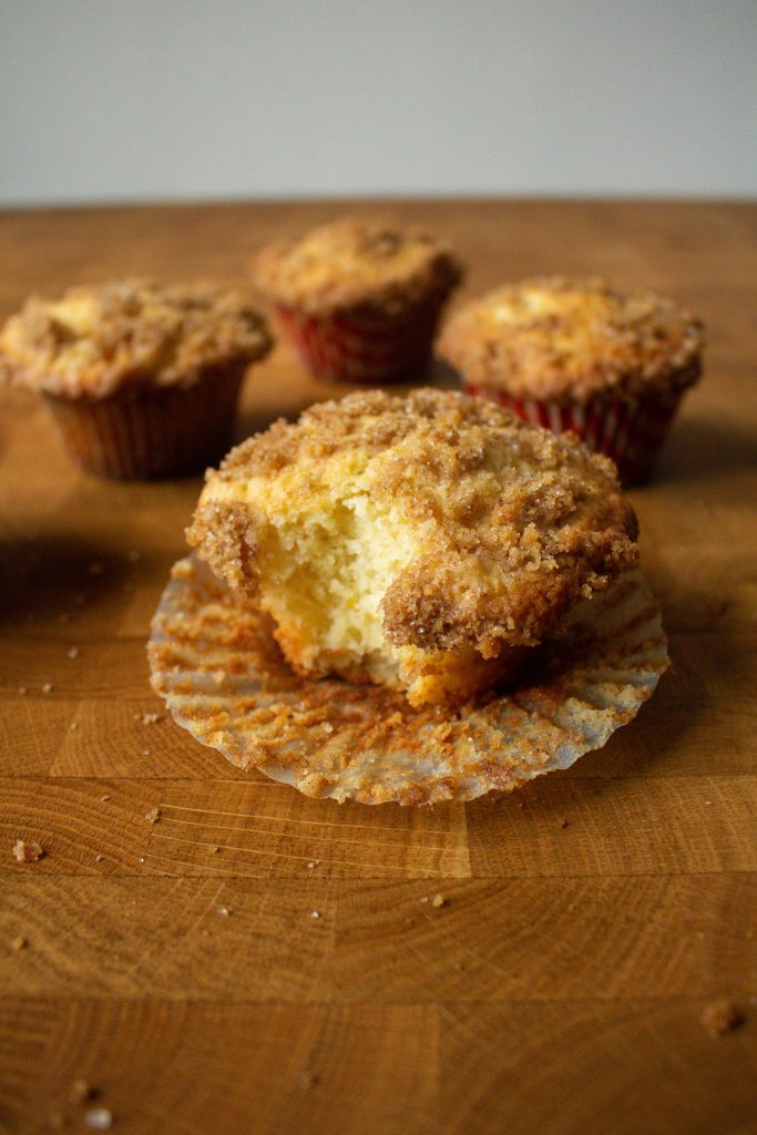 These apple muffins with streusel are the perfect sweet breakfast option with a secret ingredient that makes them perfect for spring!