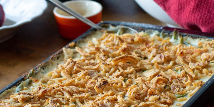 This homemade green bean casserole kicks the classic Thanksgiving dish up a notch!