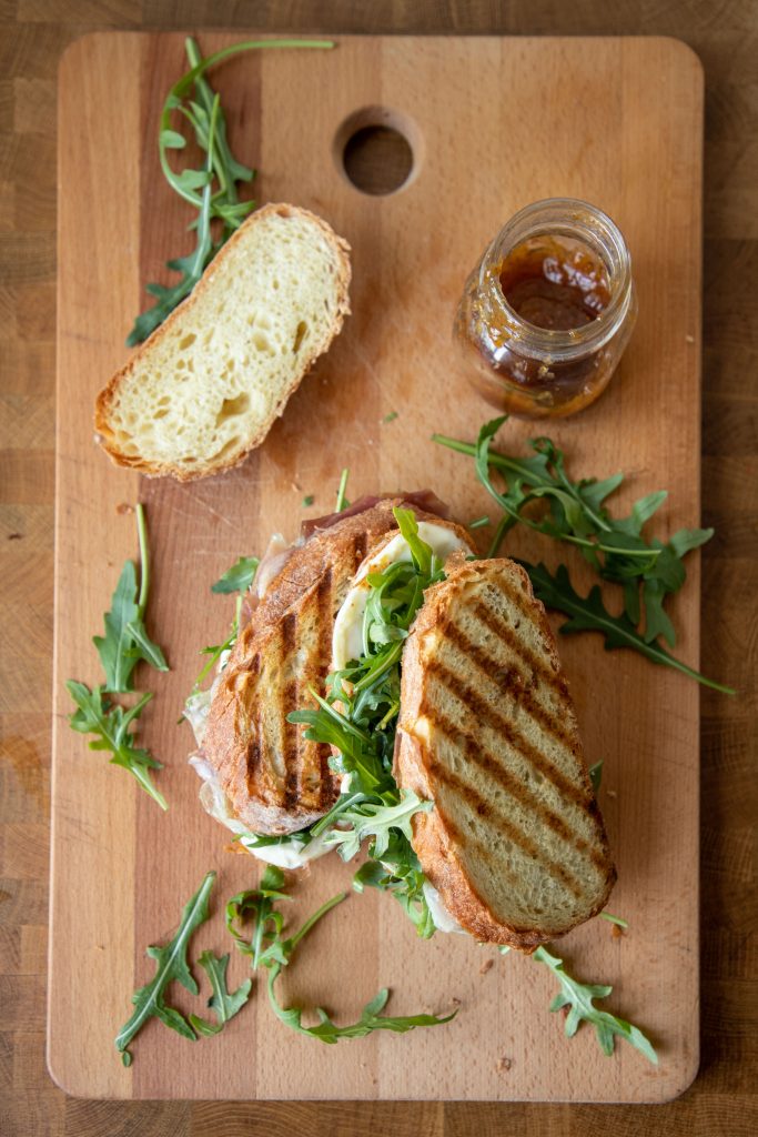 These prosciutto and mozzarella panini have a secret ingredient that ramp them up a notch to be the best sandwich you've ever tried! | Teaspoon of Nose