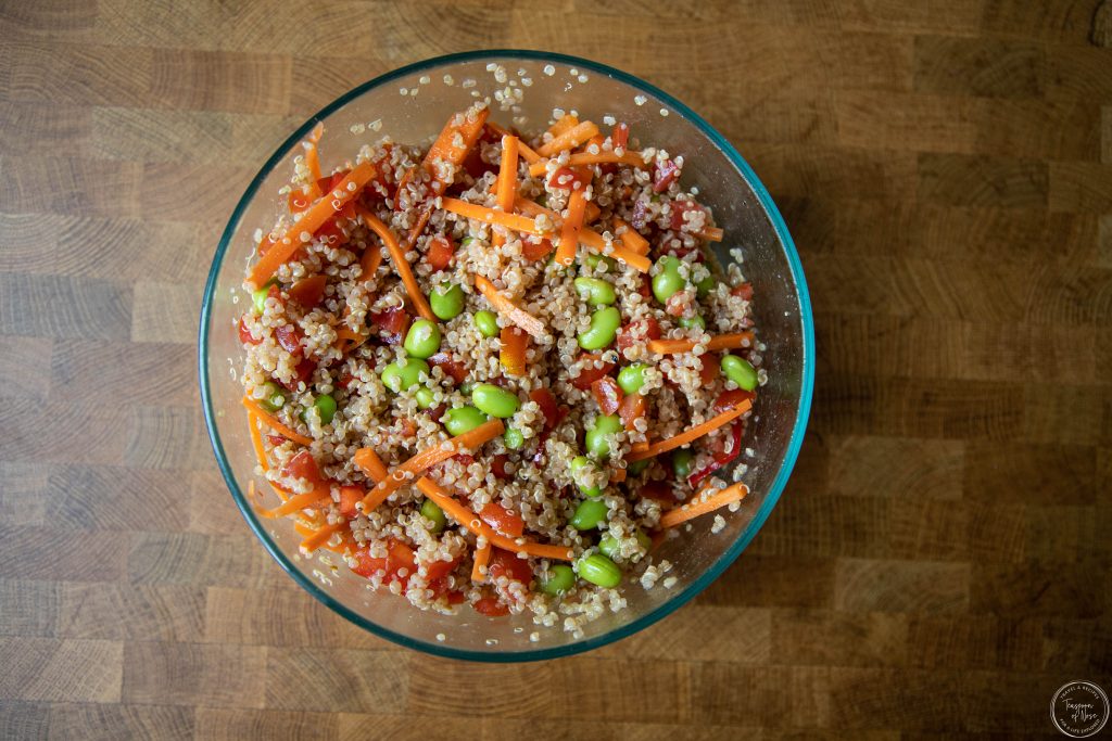 Now that we're all getting outside, seeing people, and jumping into summer, it's time for quinoa and edamame salad! | Teaspoon of Nose