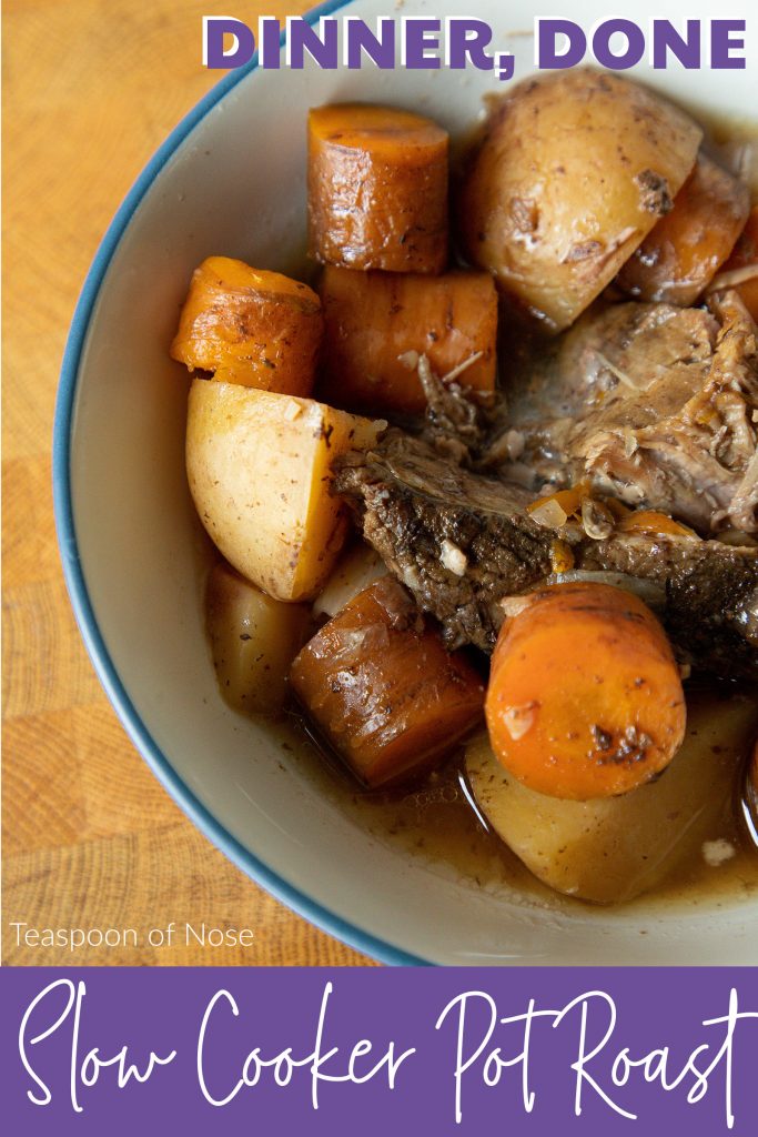 With everything in one bowl and almost no prep, slow cooker pot roast is the ultimate weeknight dinner option this fall! 